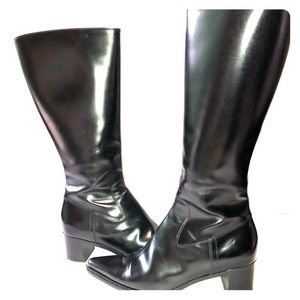 Miu Miu knee/calf high, heeled leather boots